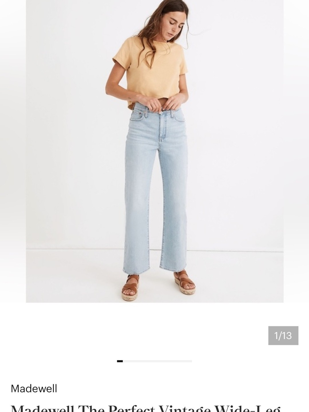 Madewell Light Blue Vintage Wide-Leg Jeans Size 25